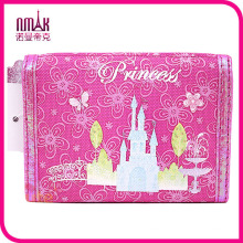 Soft Nylon Fairy Tale Pattern Tri Fold Kids Wallet Hot Pink Gift for Holiday Birthday